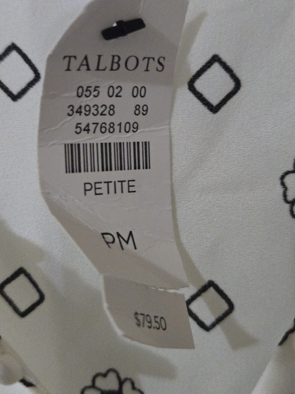 Talbots White Sleeveless Printed Ruffle-Neck Shell PM - Picture 4 of 7